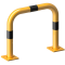 Anti-nudge hoop | removable | steel tube  76 mm | yellow / black | total width: 750 mm | height above ground: 650 mm